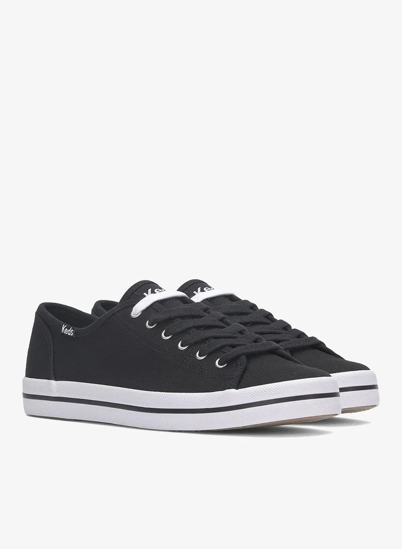 Keds black Keds Women's Kickstart Lace Up Pennant Canvas Casual Sneaker Black for Women | Best Price UAE